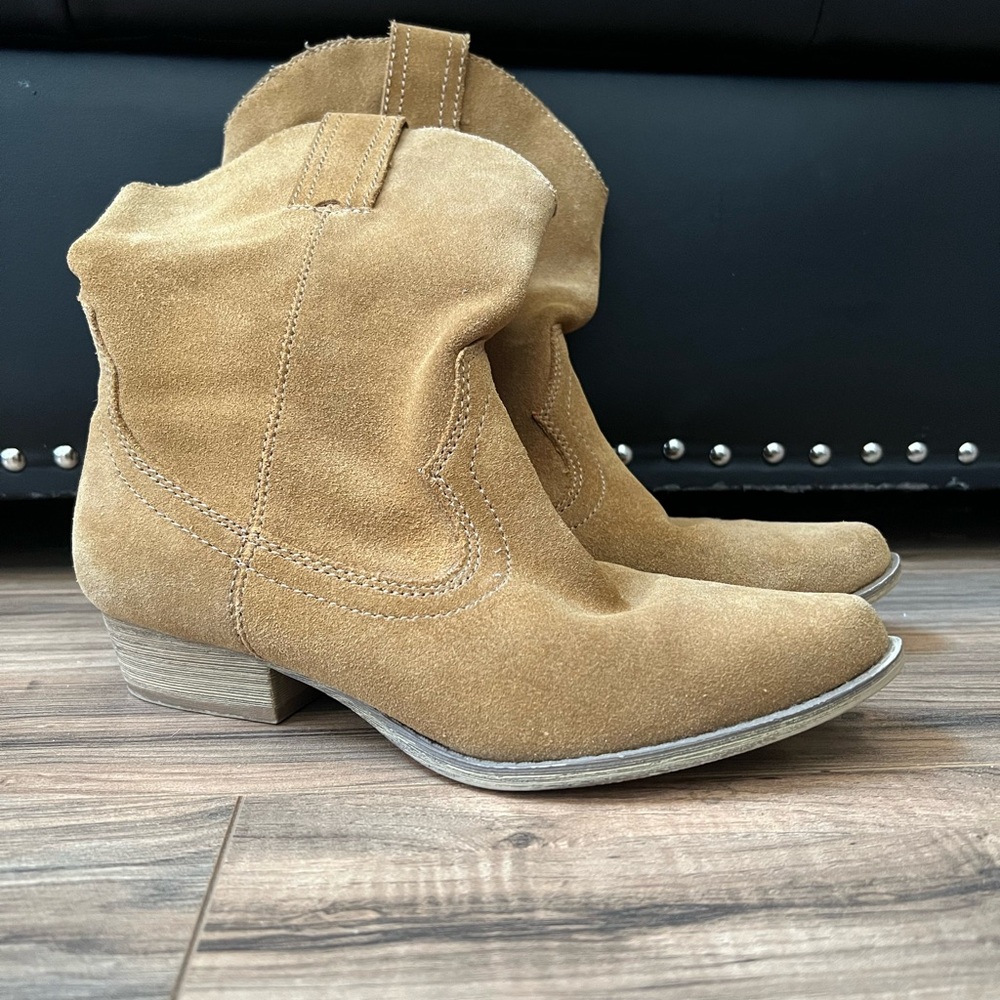 Tan Suede Ankle Boots